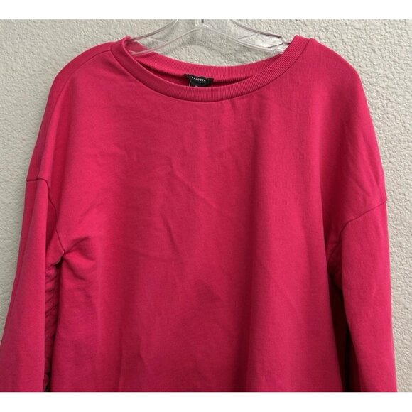 Halogen Womens Medium Pullover Sweatshirt Scrunch Sleeve Velvet Ribbon Pink NWT - Picture 3 of 10